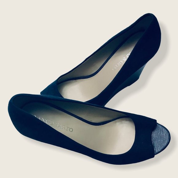 Franco Sarto Navy Blue Wedge - Picture 1 of 7